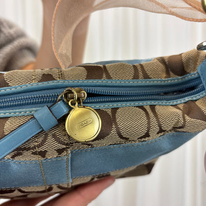 Coach Signature East West Blue Mini Bag