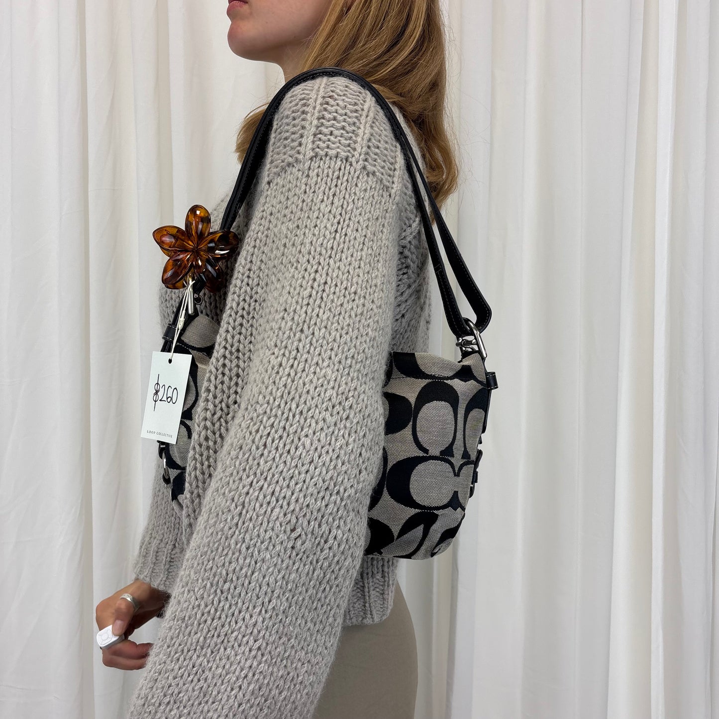 Coach Signature East West 2-Way Bag Grey/Black