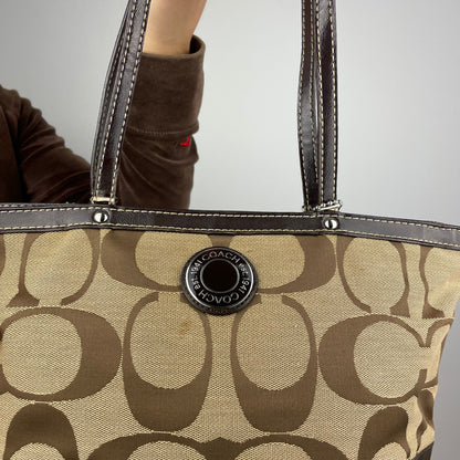 Coach Signature Stripe Tote Bag