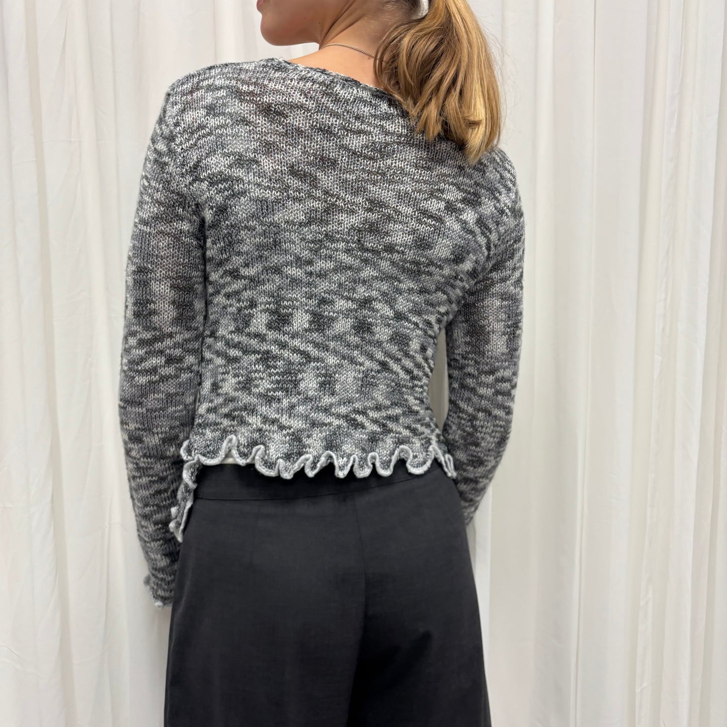 2000s Lettuce Hem Cardigan
