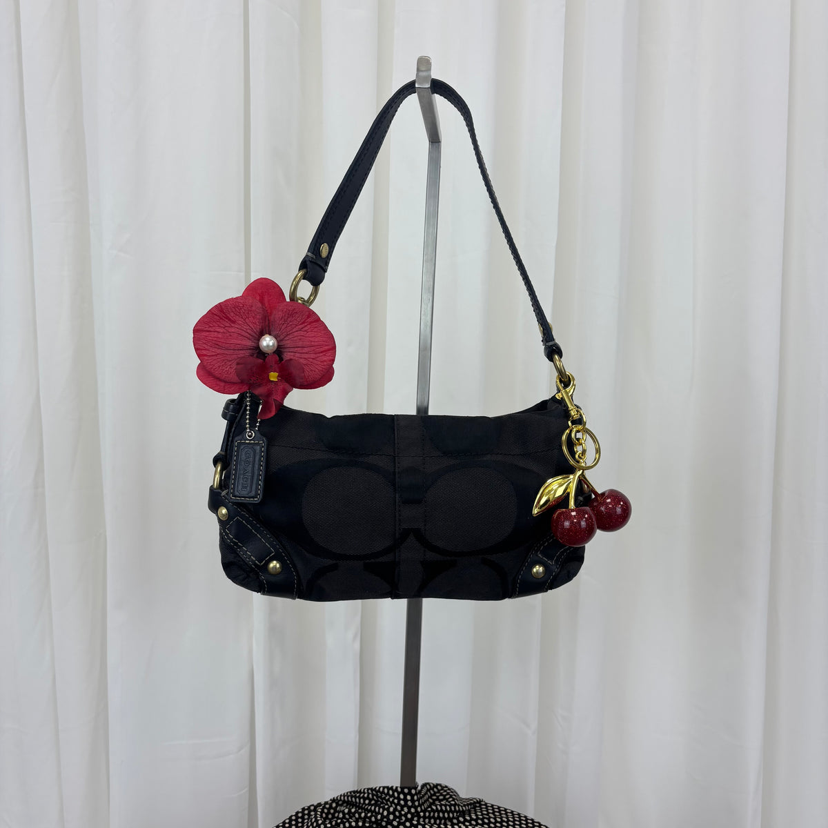 Coach Signature Mini Carly Black Bag