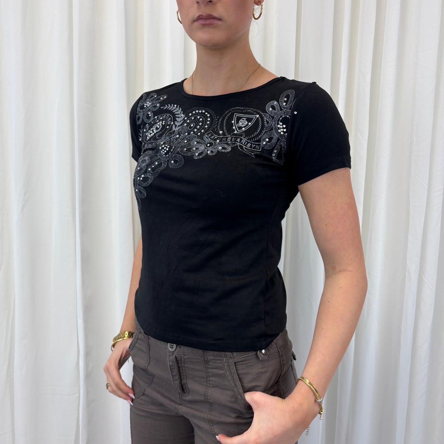 Miss Sixty Rhinestone Baby Tee