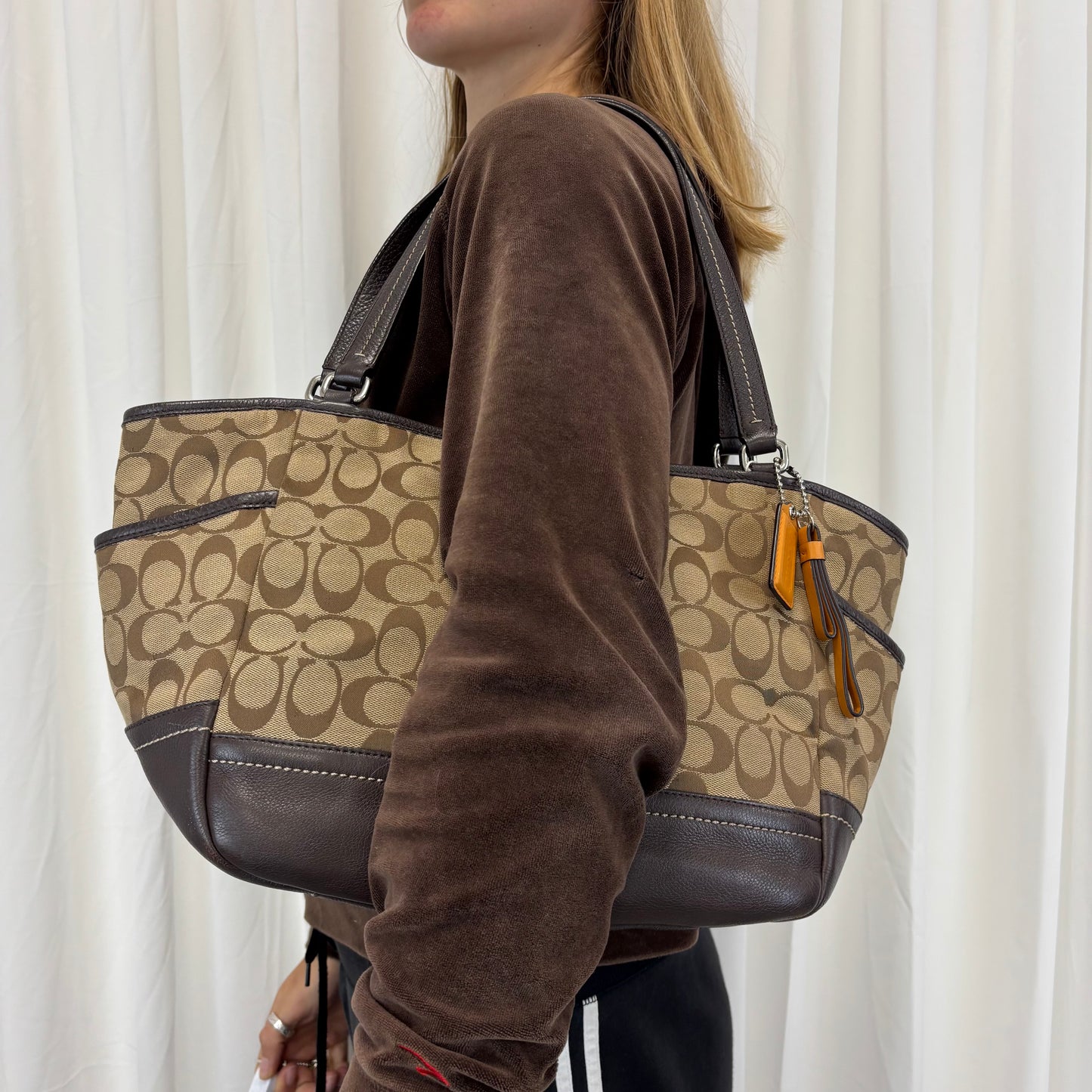 Coach Signature Carrie Brown Tote Bag