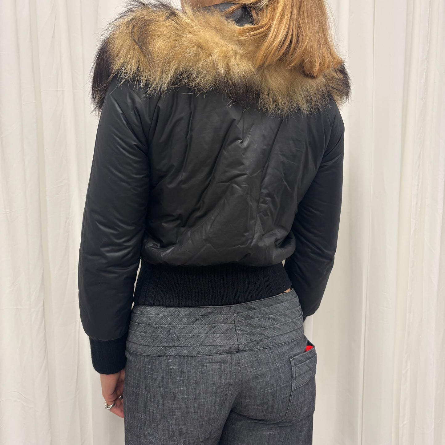 Fur Trim Bomber Puffer Jacket