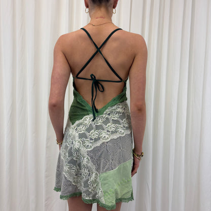 Insane Open Back Patchwork Dress