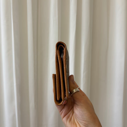 Coach Signature Tan Trifold Wallet