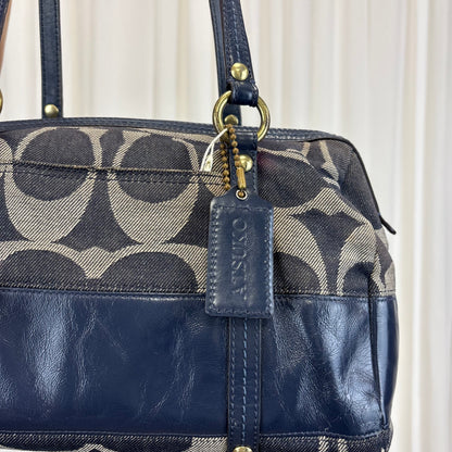 Coach Signature Denim Boston Bag