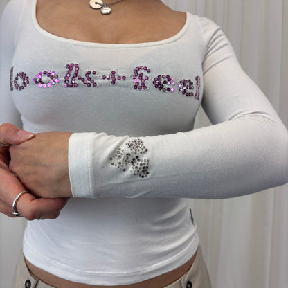 Look + Feel' Spell Out Long Sleeve