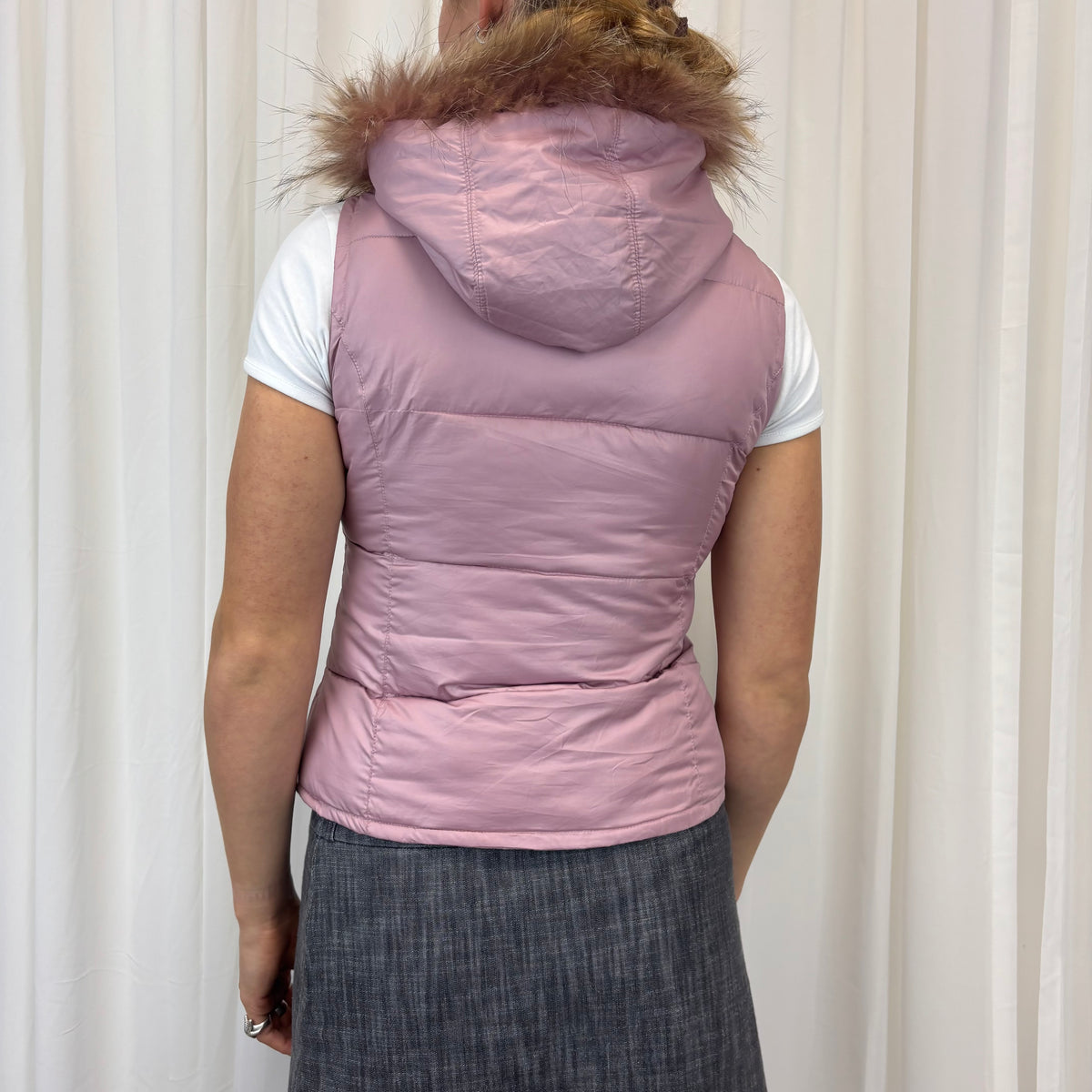 Fur Hood Puffer Vest | Size S-M