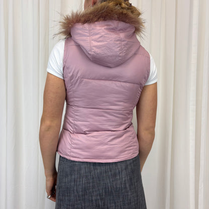 Fur Hood Puffer Vest | Size S-M