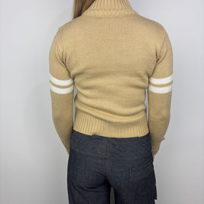 Tan Fitted Striped Jumper