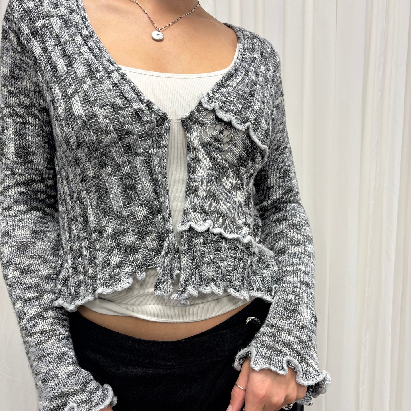 2000s Lettuce Hem Cardigan