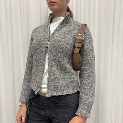 Multicoloured Knit Two-Way Zip