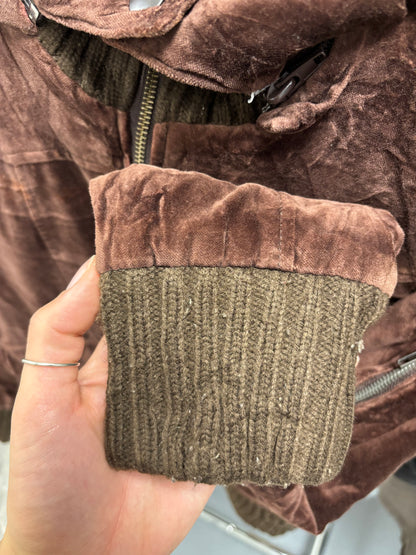 Velour Zip Up with Fur Hood