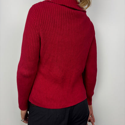 Knitted and Quilted Red Jumper