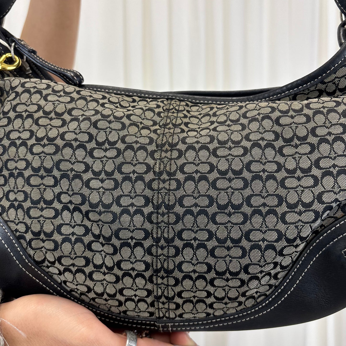 Coach Signature Medium Hobo Bag Black/Grey