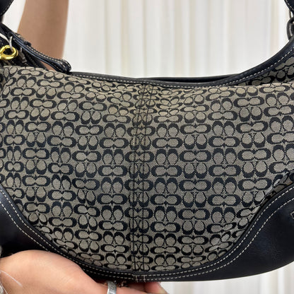 Coach Signature Medium Hobo Bag Black/Grey