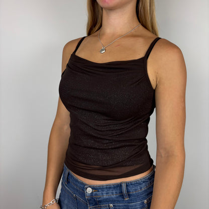 Glittery Cowl Neck Cami | Size XS