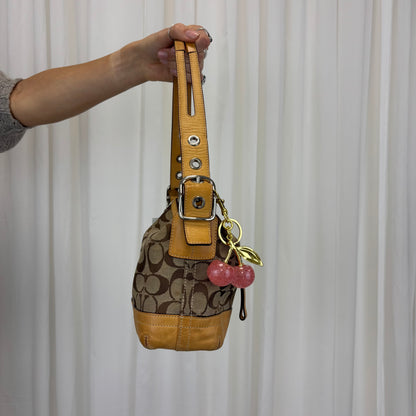 Coach Signature East West Shoulder Bag in Tan