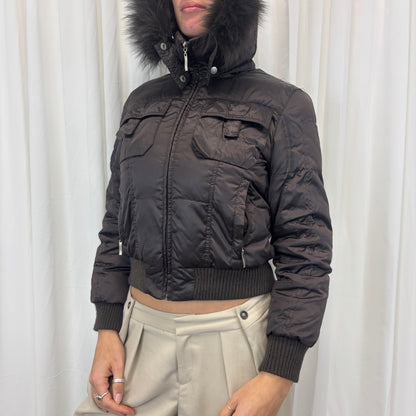 Y2K Fur Hood Puffer Jacket