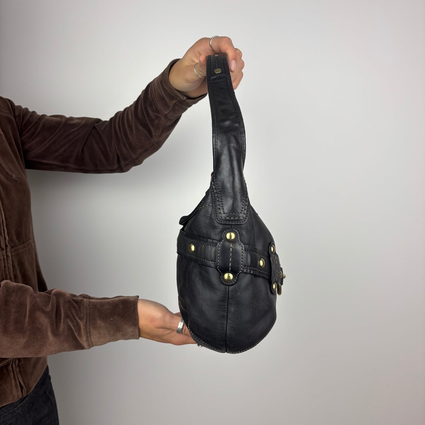 Coach Ergo Belted Hobo Bag in Black Leather *Rare*