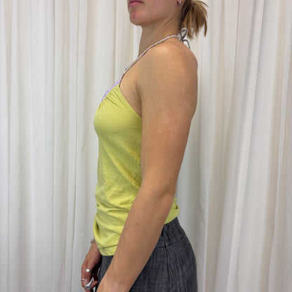 Green Striped Halter Top | Size S-M