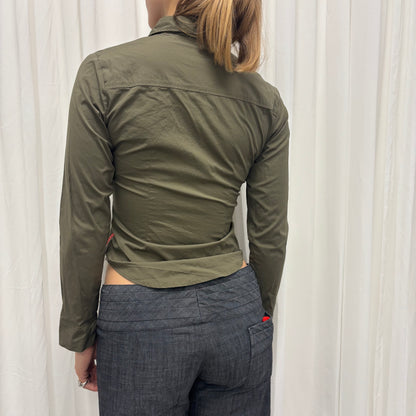 Olive Two-Way Zip Shirt