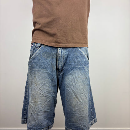 Baggy Distressed Embroidered Jorts | Size 36