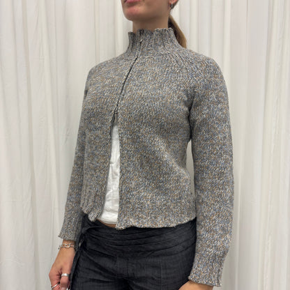 Multicoloured Knit Two-Way Zip