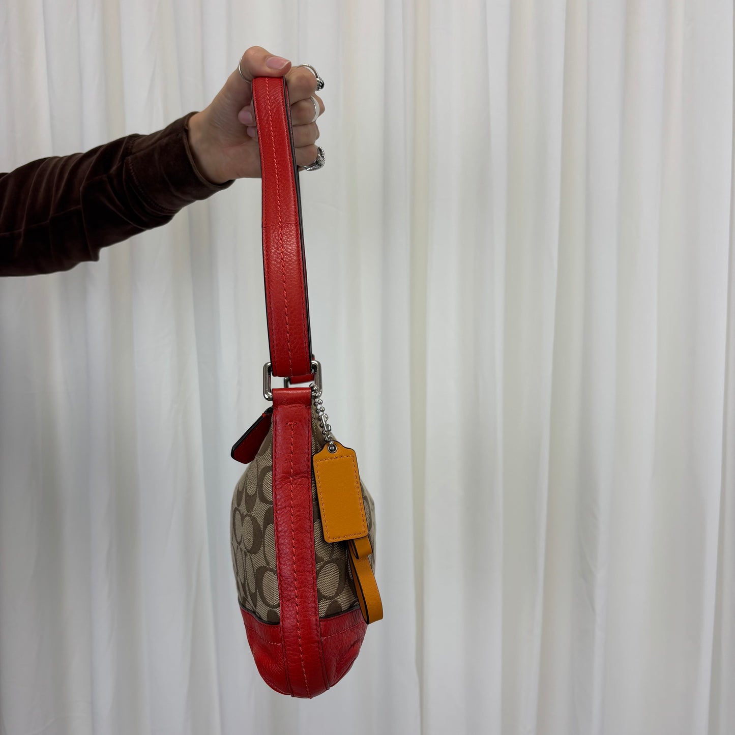 Coach Signature East West 2-Way Orange Bag