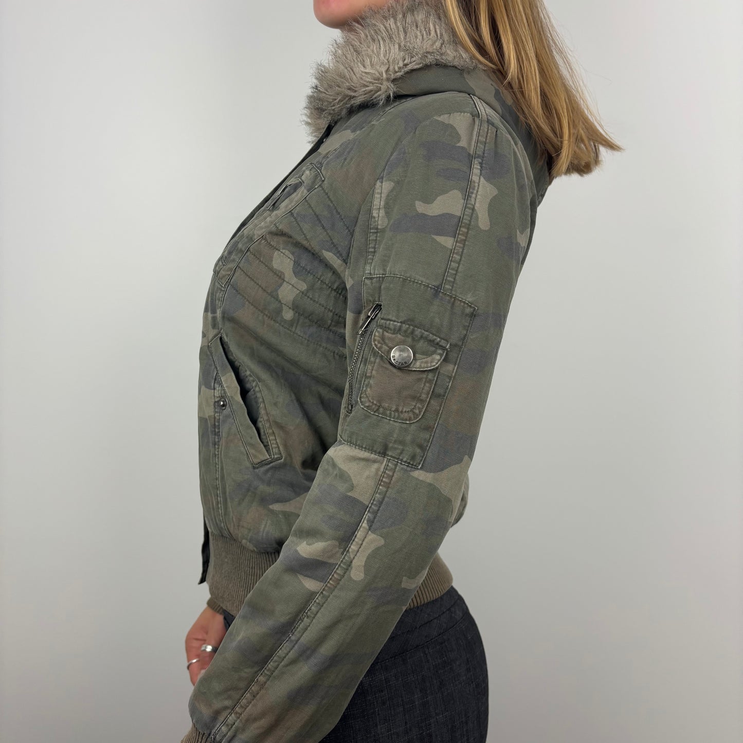 Camo Jacket with Fur Hood