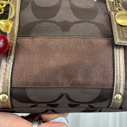 Coach Signature Brown Boston Bag