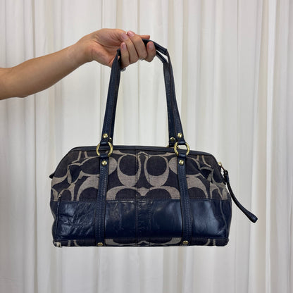 Coach Signature Denim Boston Bag