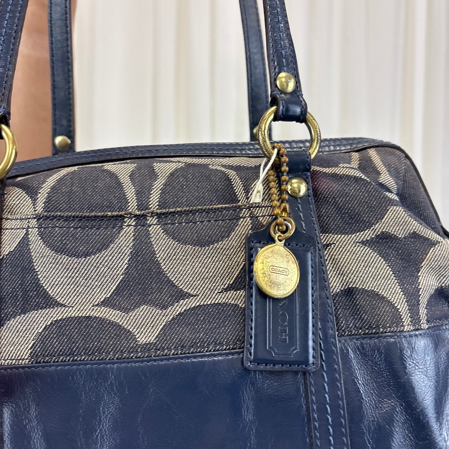 Coach Signature Denim Boston Bag