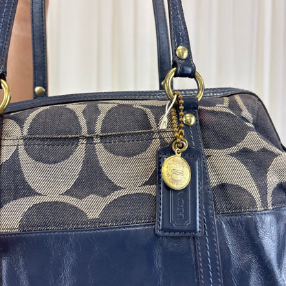 Coach Signature Denim Boston Bag