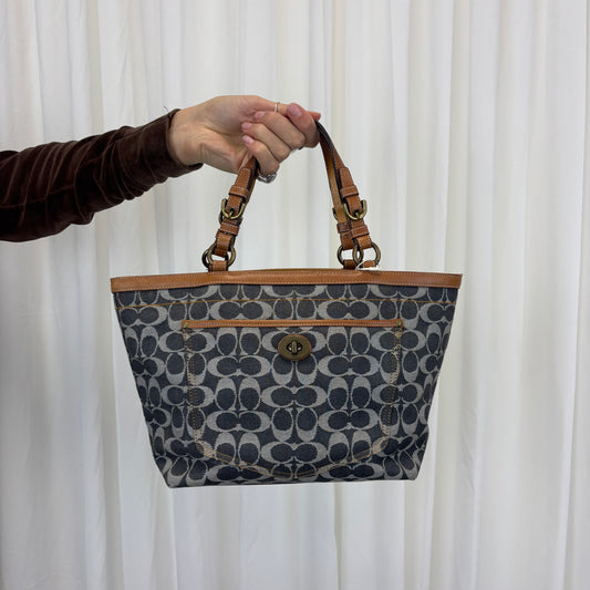 Coach Signature Denim Tote Bag
