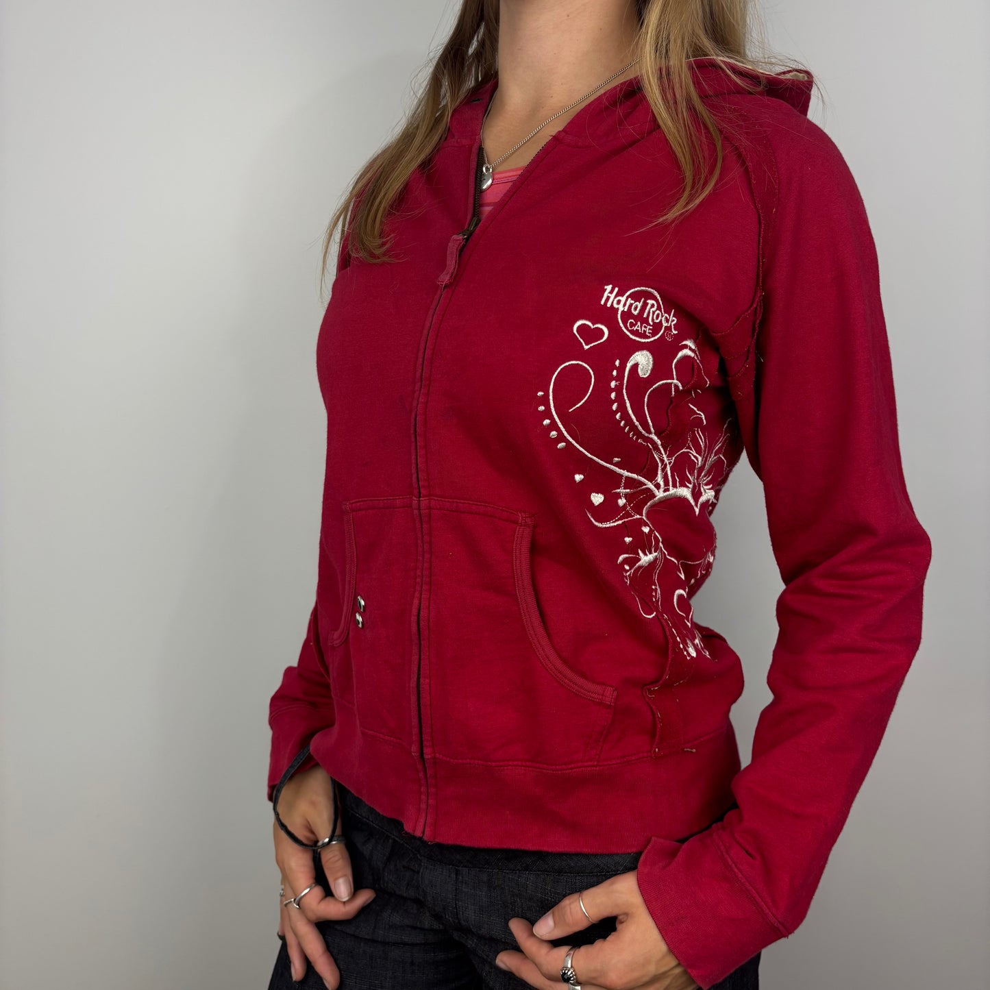 Red Hard Rock Cafe Y2K Hoodie