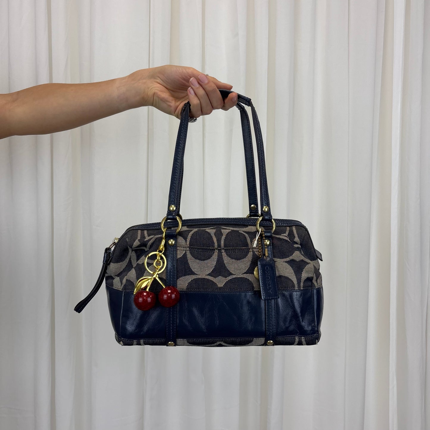 Coach Signature Denim Boston Bag