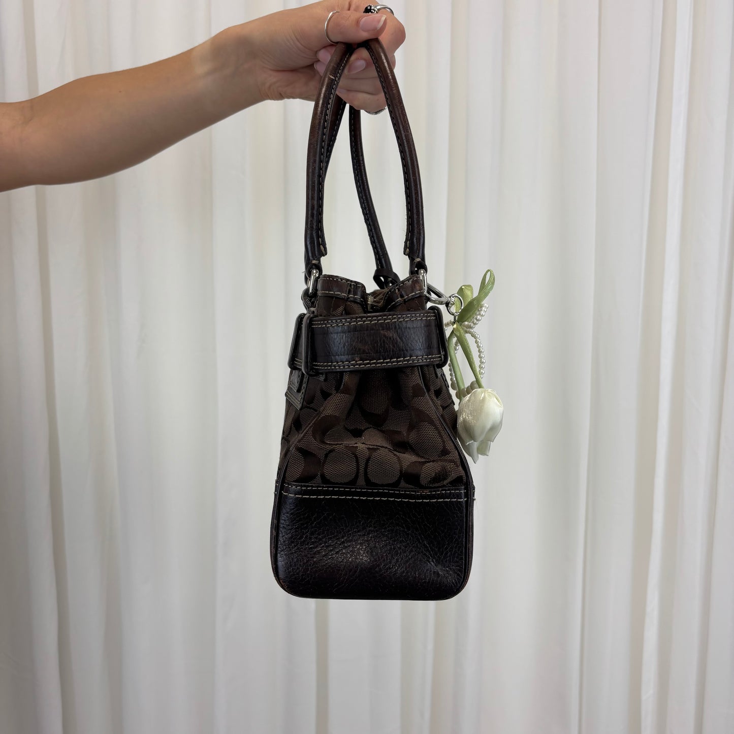 Coach Hamptons Mini Brown Satchel Bag