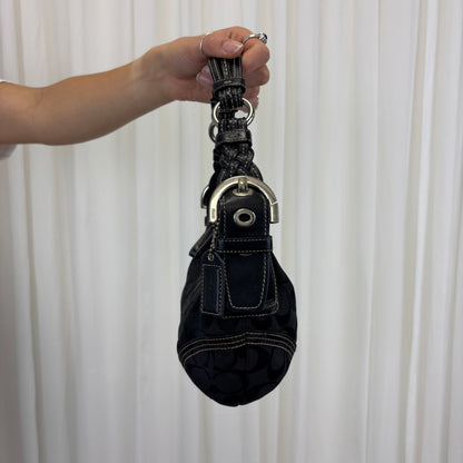 Coach Hobo Bag Black Monogram Canvas