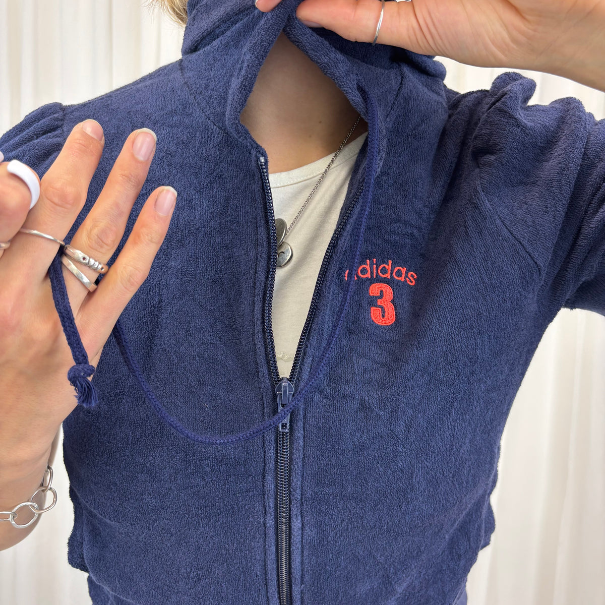 Adidas Puff Sleeve Hoodie | Size S