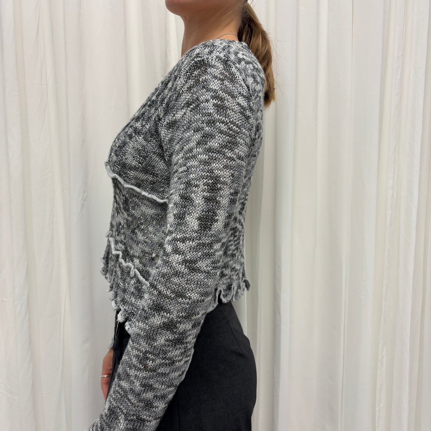 2000s Lettuce Hem Cardigan