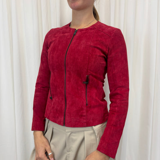 Red Suede Leather Jacket