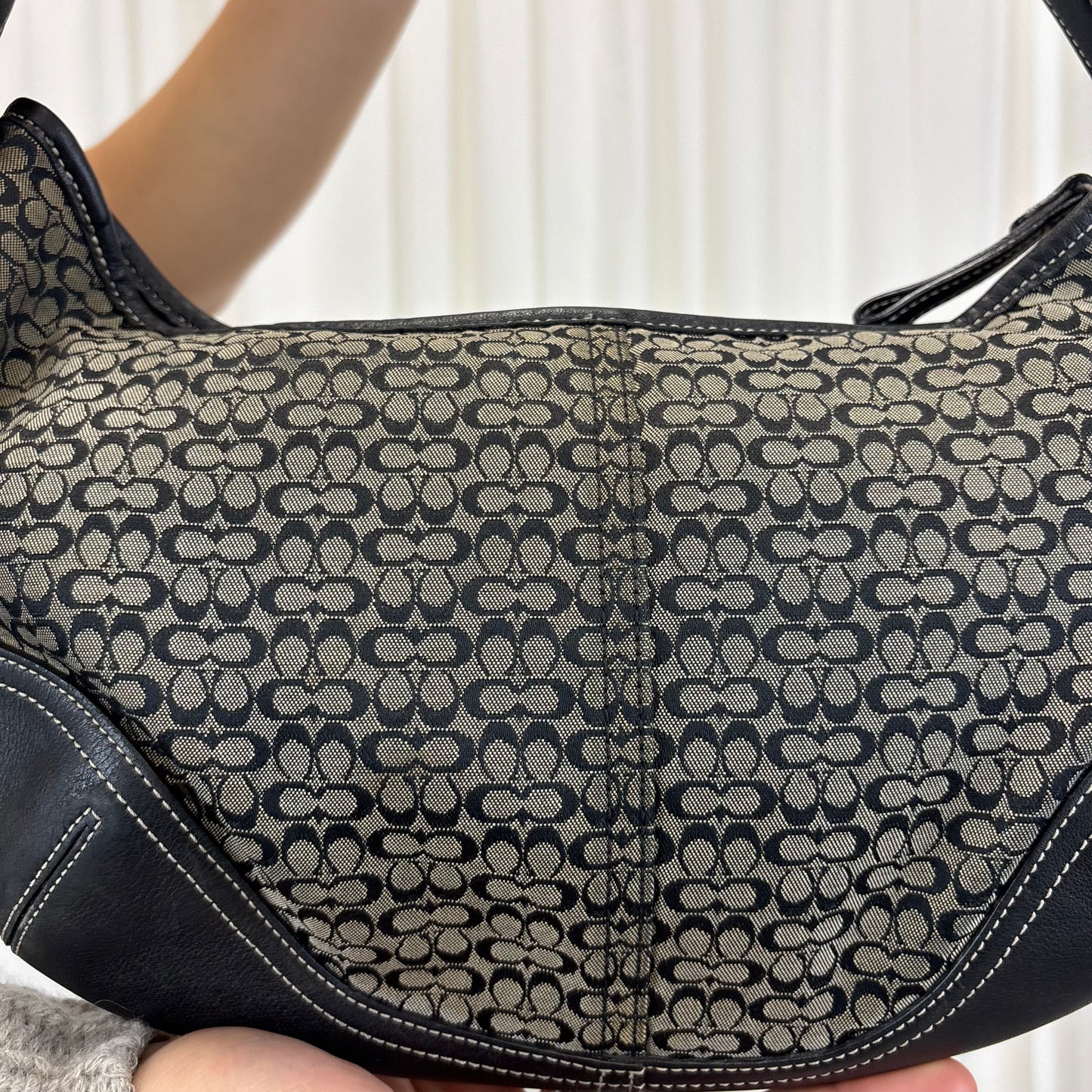 Coach Signature Medium Hobo Bag Black/Grey