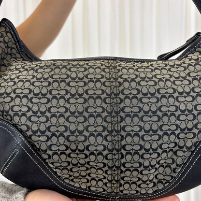 Coach Signature Medium Hobo Bag Black/Grey