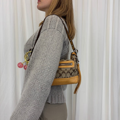 Coach Signature East West Shoulder Bag in Tan