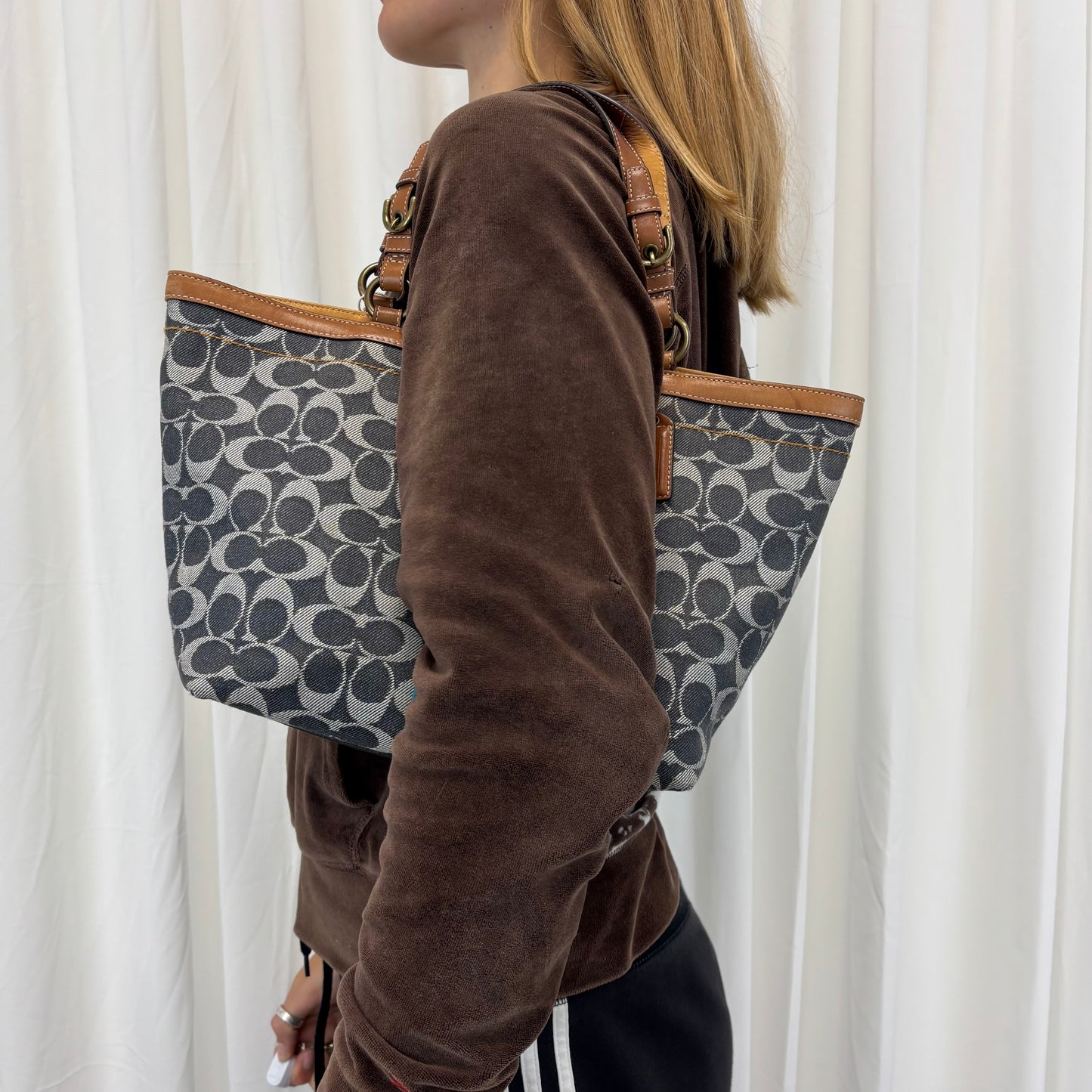 Coach Signature Denim Tote Bag