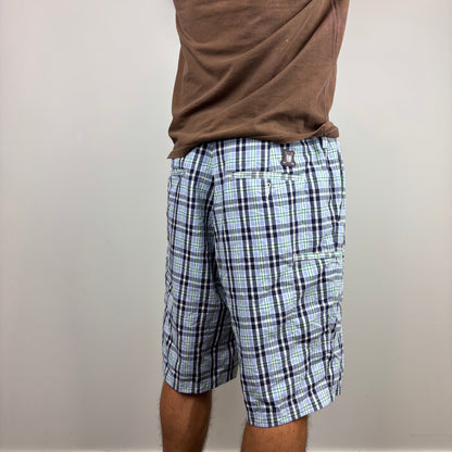 Purple Plaid Cargos Adjustable Waist  | Size XS-XL