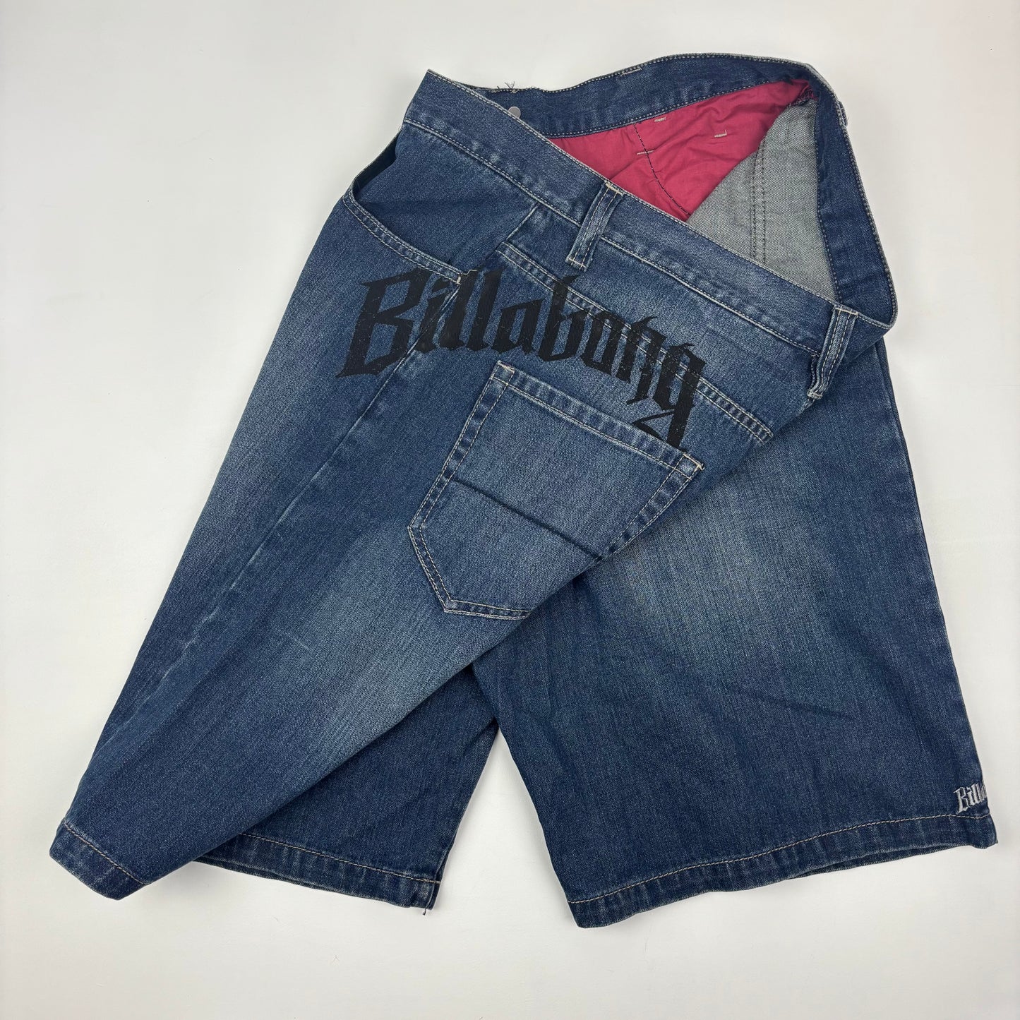Dark Wash Billabong Spellout Jorts