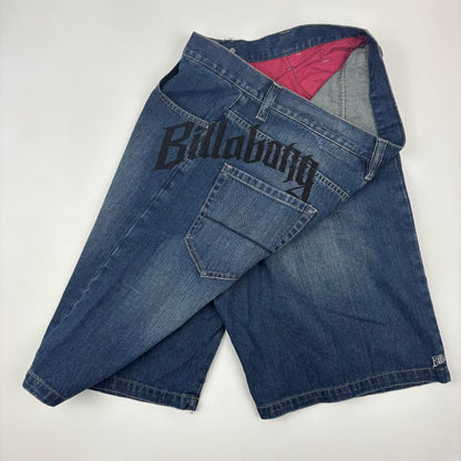 Dark Wash Billabong Spellout Jorts
